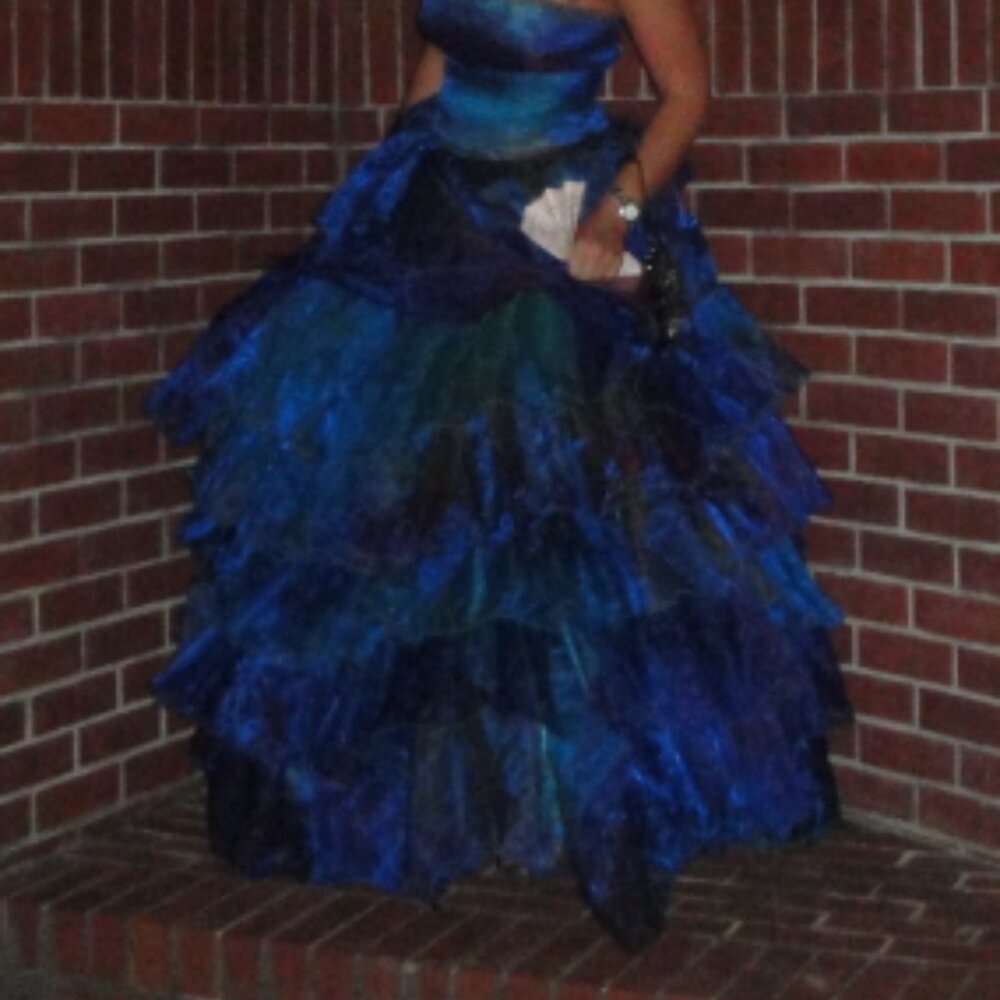 Xcite Mascerade Prom/Ball Gown Themed skirt strapless corset Sz 12 fits adjusts.
